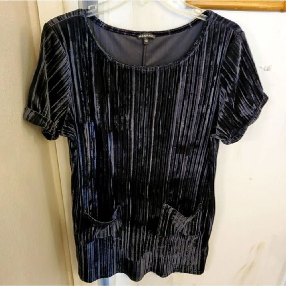 Black crushed velvet tunic dress